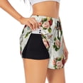 thumbnail image 2 of Bixox Women's Vintage Bike Flower Butterfly pattern 2 in 1 Running Shorts - Lightweight Athletic Workout Gym Yoga Shorts Liner with Pockets - Small, 2 of 7
