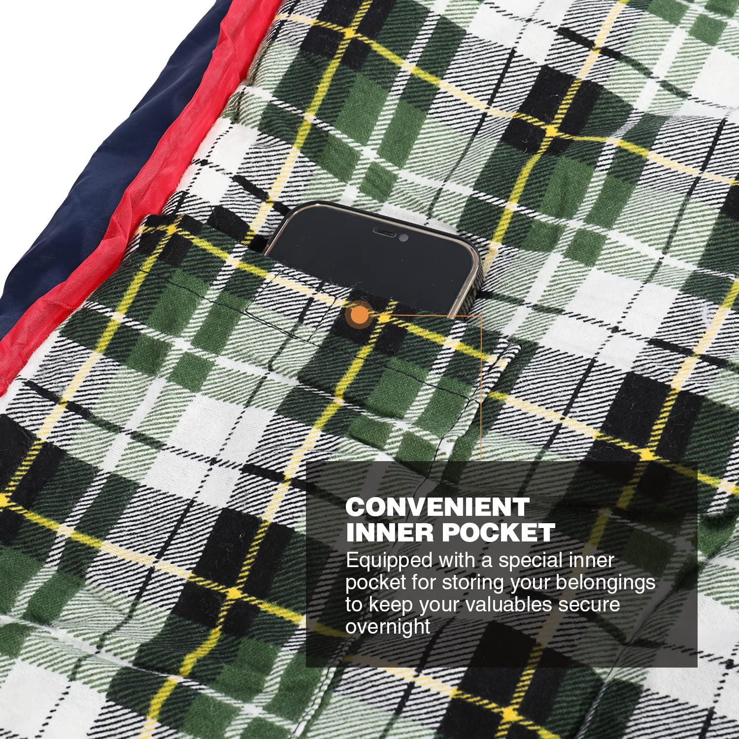 REDCAMP Cotton Flannel Sleeping Bag for Camping Backpacking, Adults Cold Weather Envelope Sleeping Bags with 2lbs Filling