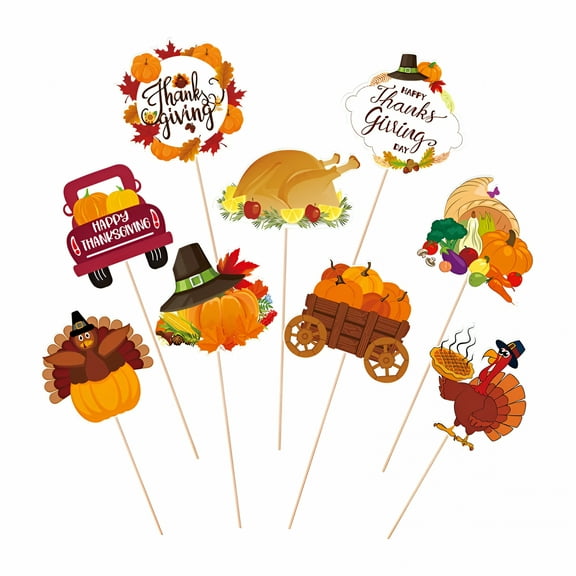 LAMIRO Thanksgiving Decoration Party Supplies with Assorted Color Paper Props for Indoor Outdoor Use 9Pcs