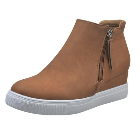 

HGWXX7 Women s Shoes Fashion Casual Roman Short Ankle Boots For Women Boots Wedge Casual Boots Fall Shoes