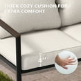 thumbnail image 5 of EAGLE PEAK Sunset Dune Indoor/Outdoor Patio Loveseat Couch, Modern Metal Framed Loveseat with Rattan Wicker with Beige Cushions, 5 of 10