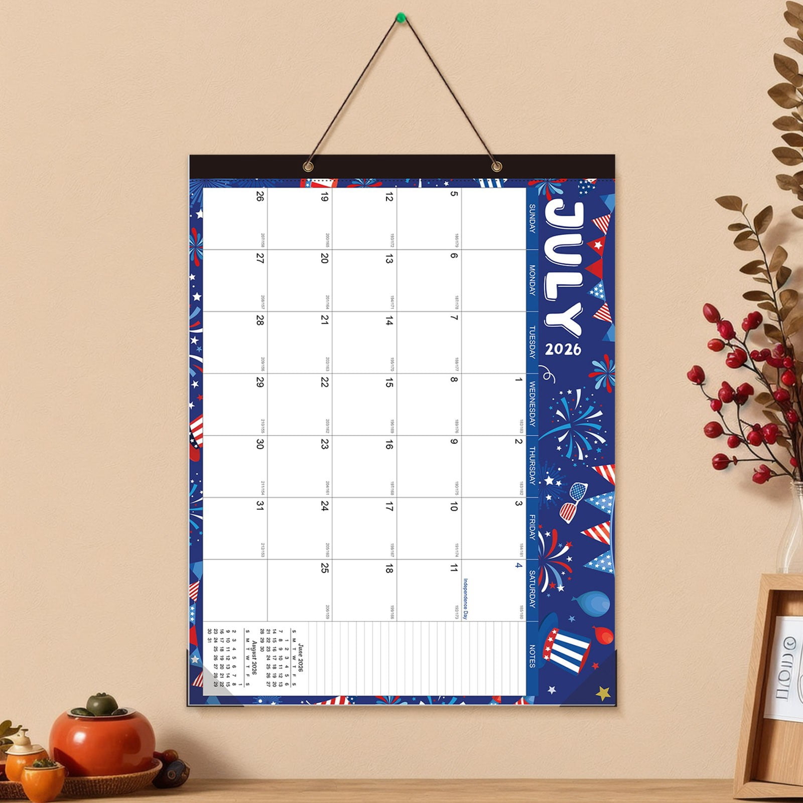Desk Calendar English Version 2026.7-2027.12 Calendar , 17"x12" Academic 2026 Desk Calendar for Home, School, or Office Desk Top Organizing, Seasons Color Monthy Calendar 2026