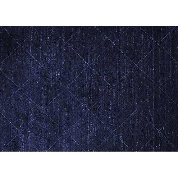 Ahgly Company Machine Washable Indoor Rectangle Solid Blue Modern Area Rugs, 3' x 5'