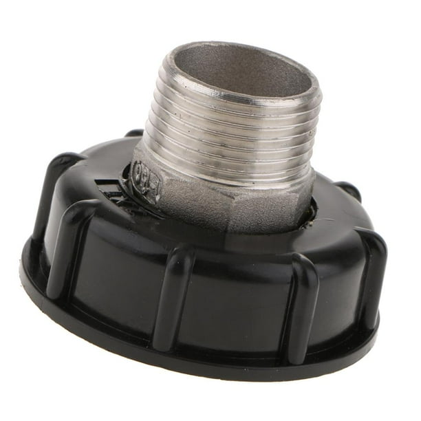 Adaptador IBC de 1000 l, rosca gruesa, conector para tanque de agua, salida de 60 mm El hilo grueso se convierte en 1 pulgada de hilo exterior