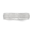 thumbnail image 3 of 925 Sterling Silver Rhodium-plated 6mm Brushed Fancy Band Ring Size 9.5, 3 of 7