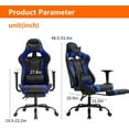 thumbnail image 3 of CL.HPAHKL Gaming Chair with Footrest, Ergonomic Computer Chair for Adults Women Men, Blue, 3 of 7