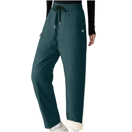 Kvture Women s Snow Ski Pants Fleece Lined Plus Size Winter Outdoor Sports Waterproof Warm Softshell Hiking Pants Green L