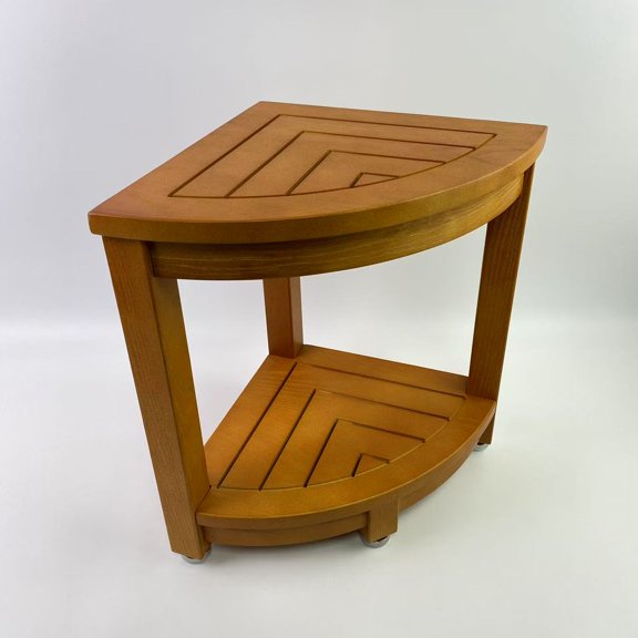 LUMNEST Bathroom furniture,Corner Shower Stool, Wooden Corner Shower Bench for Shaving Legs Inside Shower