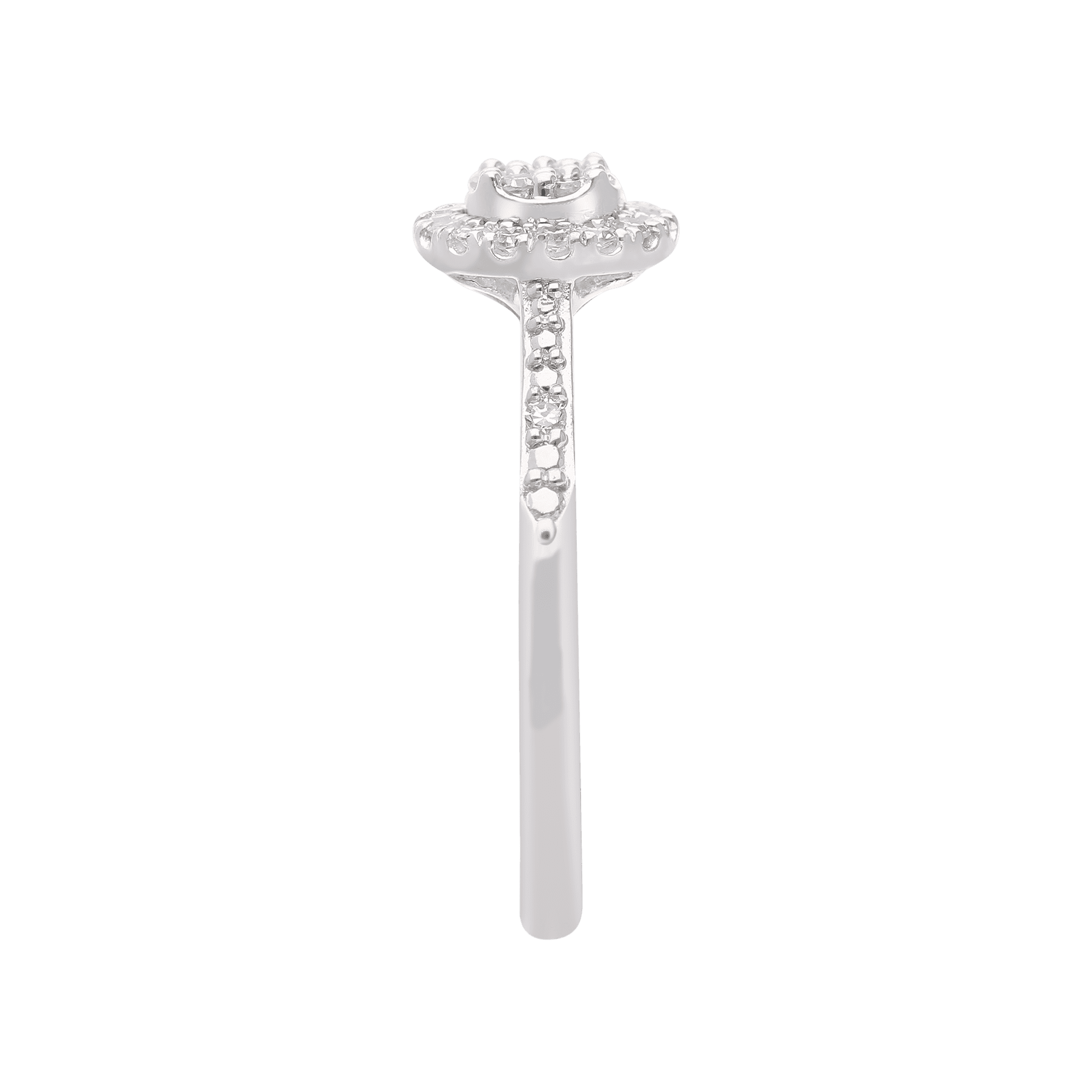 Brilliance Fine Jewelry Round 1/4 Carat Lab Grown Diamond Bridal Ring in Sterling Silver