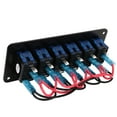 thumbnail image 4 of Aluminum Alloy Toggle Switch Panel, RV Toggle Switch Panel -13 To 149℉ 6 Gang 3PIN Anodized Black Blue LED Light 20A 30A  for Buses, 4 of 8