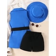 thumbnail image 4 of GXFC Kids Girls Elegant Shorts Outfits Little Girls Sleeveless Vest Tank Tops and Shorts and Hat Children Girls Summer Three Piece Formal Suit 3-7T, 4 of 9