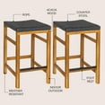thumbnail image 5 of Jonathan Y Armand Modern Coastal Backless Acacia Wood Outdoor Counter Stool with Woven, 5 of 7