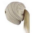 thumbnail image 1 of GFDYREE Bonnet Chignon Désordonné (Beige) Tricot de Qualité CC, 1 of 2