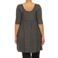 thumbnail image 4 of Women's Plus Size Babydoll Tunic Top Dress 3/4 Sleeves Scoop Neck, 4 of 5