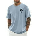 thumbnail image 1 of Birdeem Chemises pour Hommes Imprimé Col Rond Mode Décontractée Manches Courtes Blouses, 1 of 1