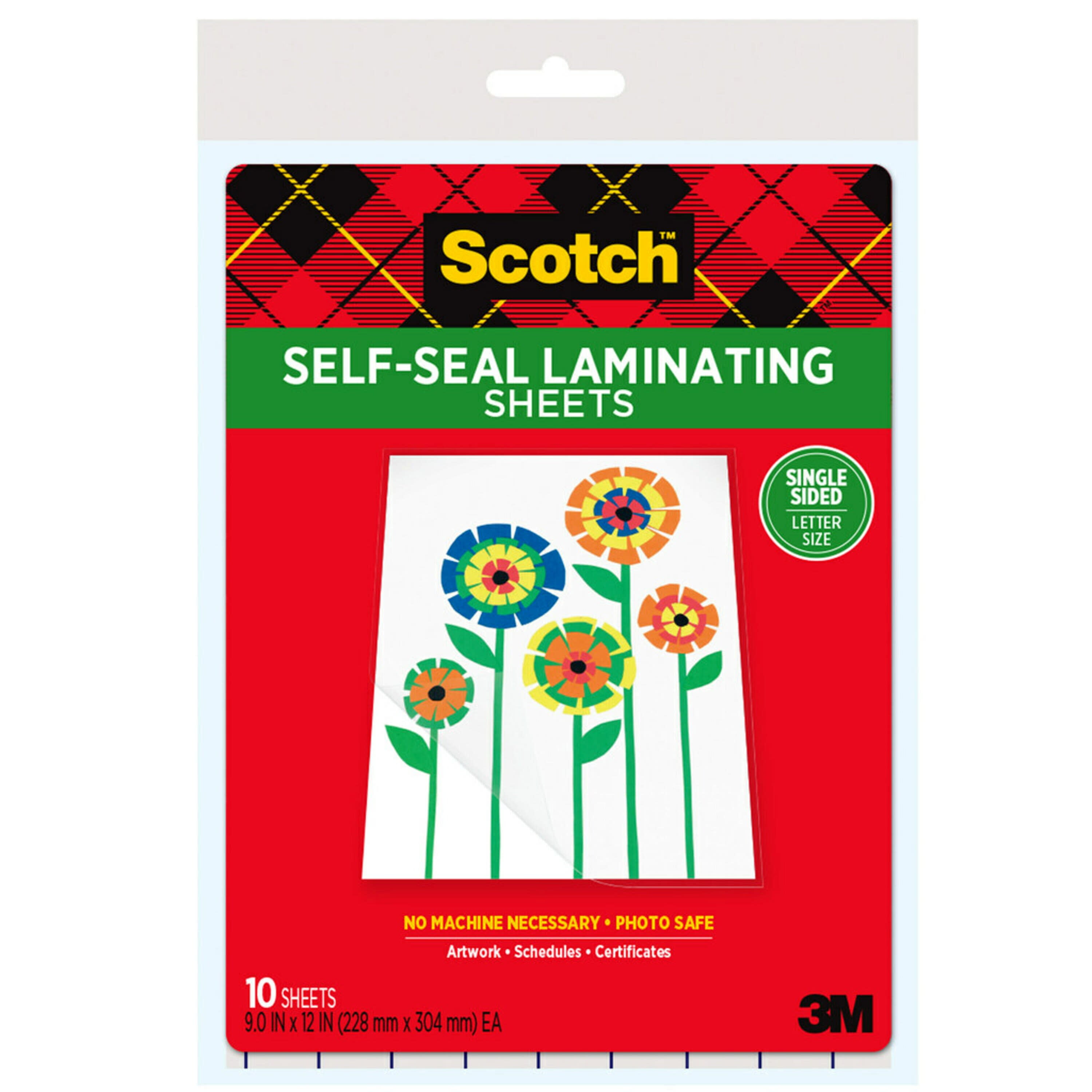 Premium Heat Seal Letter 300 Laminating Pouches 5MIL 9" X 11.5" Scotch Quality 