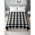thumbnail image 4 of Farmhouse Checkered Flat Sheets Only Full Size, Soft Breathable Bed Top Sheets for Mattress, Black White Buffalo Plaid Luxury Bedding Flat Sheets for Home Hotel Bedroom Bed Protection, 4 of 9