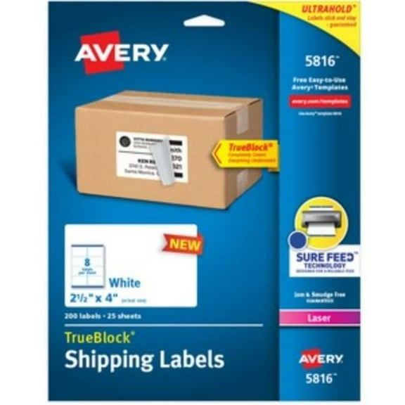 2.5 x 4 in. TrueBlock Paper Label, White - Pack of 200