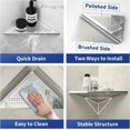 thumbnail image 5 of Corner Shower Shelf, 10" Polished 304 Stainless Steel Recessed Shelves for Bathroom, Grout in Shelf Racks for Tiled Wall, 2 Pack, No Drilling Needed, 5 of 13