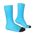 thumbnail image 2 of Goofa Sky Blue Glitter Printed Men's Crew Socks, Soft Durable Breathable Moisture-Wicking with Odor Control Cotton socks, 2 of 9
