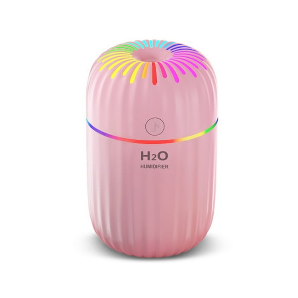 Humidificateur d'Air 300ml Bureau USB Chambre Arôme Diffuseur avec Lumière de Nuit Rechargeable à Faible Bruit Vaporisateur Fabricant de Brume Chambre à la Maison Rose