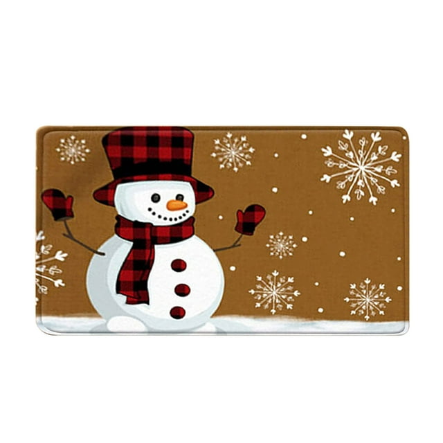 DPTALR Christmas Door Mat Cartoon Gnome Floor Mat Hallway Kitchen Foot Mat Soft Carpet