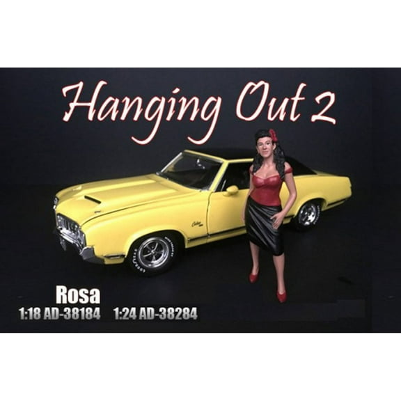 Rosa Figure, Black with Red - American Diorama 38284 - 1/24 Scale Figurine - Diorama Accessory