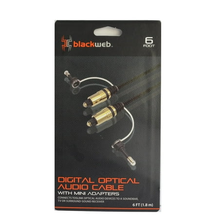 Blackweb Digital Optical Audio Cable, 6'