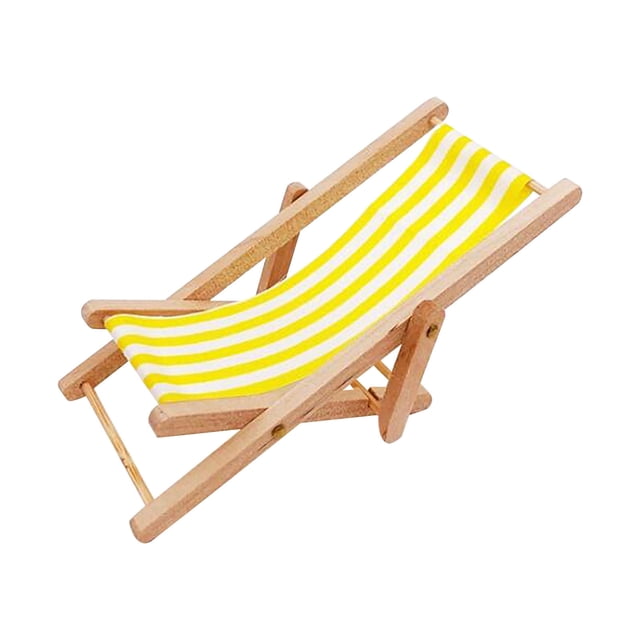 Xihbxyly Muebles de Casa de Muñecas En Miniatura, Silla de Playa de Madera, Decoración de Dormitorio a Escala 1/12, Elegante Diseño de Racimos de Flores Pequeñas, Elegante Accesorio para El Hogar, Mo