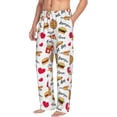 thumbnail image 2 of Sigee Fast Food Print Men's Pajama Pants - Soft Lounge Sleep Bottoms with Elastic Waistband and Pockets-Small, 2 of 9