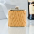 thumbnail image 2 of Weddingstar Oak Wood Wrapped Stainless Steel Hip Flask, 2 of 5
