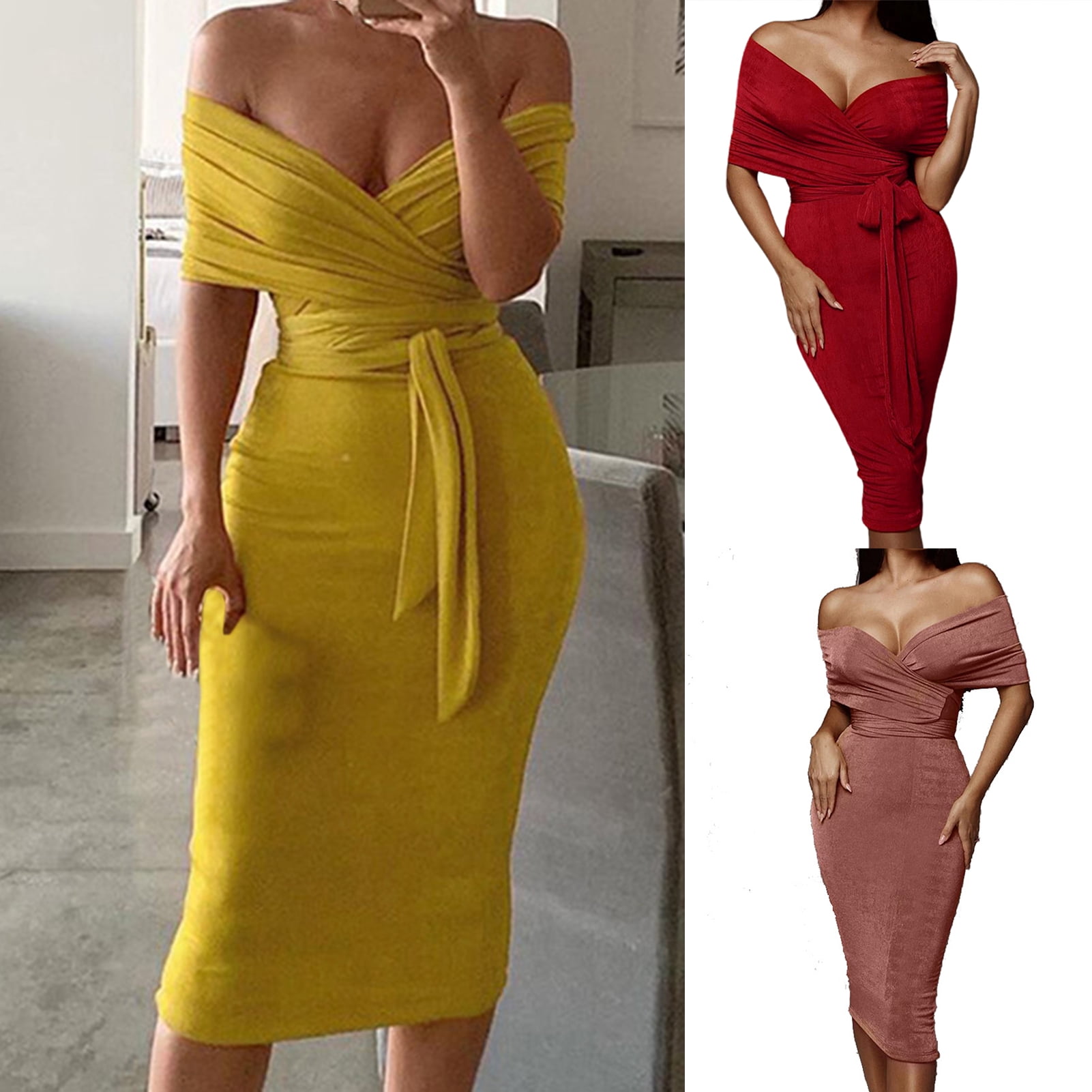Two Piece Set Midi Skirt Wrap Bandage 
