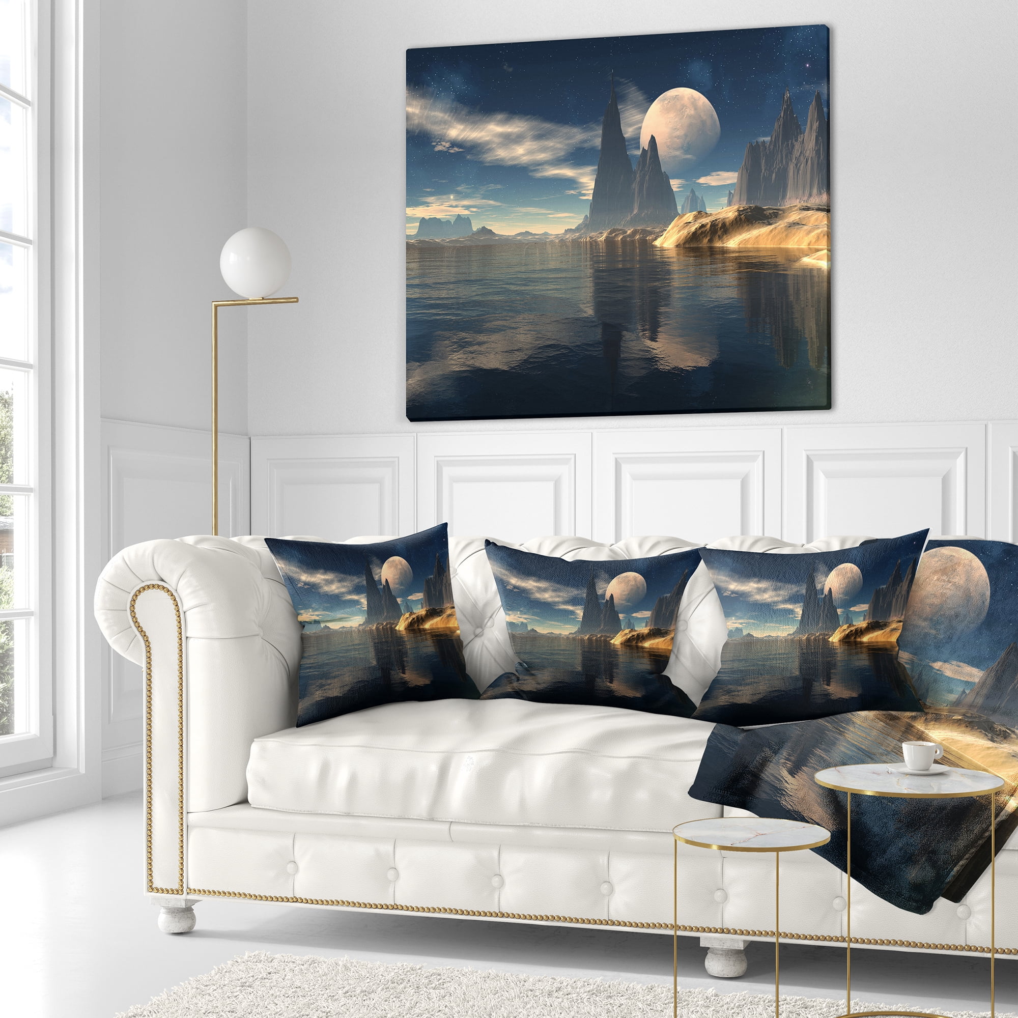 Designart Antara Alien Planet - Photography Throw Pillow - 16x16