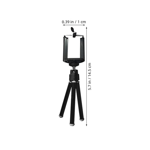 RENACLIPY Black Small Tripod for Smartphones and Cameras with Stable Platform and Easy Adjustment