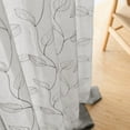 thumbnail image 6 of Lazzzy Sheer Curtains Leaf Embroidered Farmhouse Window Treatments Set 2 Panels Light Filtering Voile for Living Room Bedroom Rod Pocket Drapes Grey W55" x L95", 6 of 14
