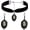 Black Raven, variant on Gothic Necklace Earrings Set for Women,Vintage Black Velvet Witch/Crow/Bat Glass Pendant Necklace Punk Style Crystal Cameo Glass Jewelry Set Goth Victorian Costume Halloween Accessories