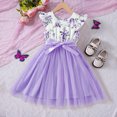 thumbnail image 2 of Girls Dresses Short Sleeve Floral Prints Princess Dance Party Clothes Toddler Girls ,Size 5 Years-6 Years, 2 of 7