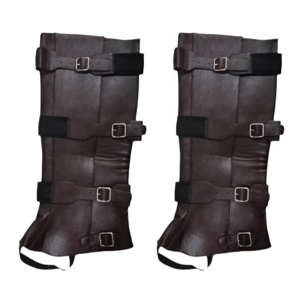 Cubrebotas de Disfraz de Pirata, Cubrepiernas, Cubrebotas de Caballero Gótico para Hombre, Cubrezapatos Medievales para Accesorios de Fotografía de Ha Café