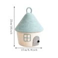 thumbnail image 2 of Cute House Shape Rope Storage Basket with Lid,Soft Breathable,Tapered House Roof Lid with Top Hanging Loop,Large Capacity Neat Storage Space(Mint Green), 2 of 6