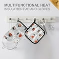 thumbnail image 4 of Yayeee Oven Mitts and Pot Holder Set of 2 Heat Resistant Kitchen Gloves Baking Hot Pad, Cartoon Red Houses, 4 of 5
