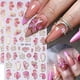thumbnail image 1 of 2 Sheets 3D Spring Flower Nail Stickers Cherry Blossom Nail Art Stickers Design Golden Edge Pink Floral Nail Decals, 1 of 5