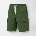 thumbnail image 6 of DayScoop Mens Summer Shorts Casual Bottoms Solid Color Pocket Bandage Elastic Waist Fashionable Cargo Loose Short Pants, 6 of 6