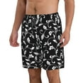 thumbnail image 2 of Logiee Black White Leaves Print Mens Swim Trunks Quick Dry Board Shorts,Breathable Hawaii Beach Shorts Swimwear Bathing Suits-XX-Large, 2 of 6