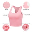 thumbnail image 7 of Porvike Crop Tops for Women Workout Tanks Racerback Cropped Yoga Shirts 3 Pack Black/White/Pink L, 7 of 7