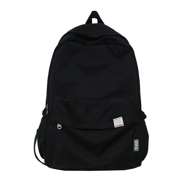 New Simple Classic Backpack Teens Girls Student Large Capacity Bookbag (Black)