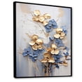 thumbnail image 2 of Designart "Ornate Blue And Gold Violets II" Violets Floater Framed Wall Art Prints, 2 of 5