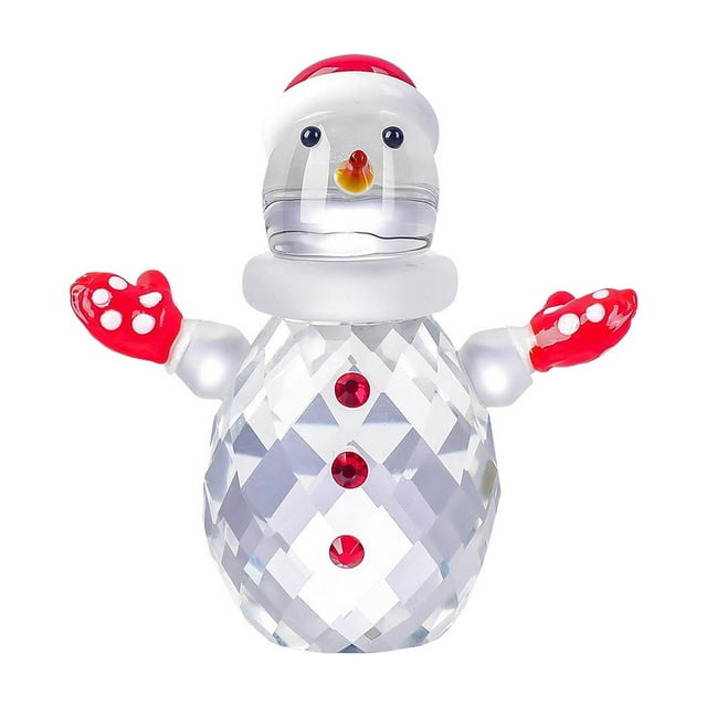 A Crystal Christmas Snowman Ornament For Tree Decoration Home Holiday Decor Gift With Detailed Facial Features Hand Painted Red