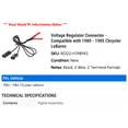 thumbnail image 2 of Regulator Connector - Compatible with 1980 - 1985 Chrysler LeBaron 1981 1982 1983 1984, 2 of 2