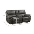 thumbnail image 3 of Lexicon Proctor Microfiber Manual Double Reclining Love Seat  in Brown, 3 of 8