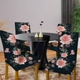 thumbnail image 2 of Flower Chair Covers for Dining Room Set of 4, Dining Chairs Seat Cover,Kitchen Stretch Chair Covers,Seat Cover for Dining Chairs,Furniture Protector for Chairs Dining Room,Slipcover Chair Covers, 2 of 6